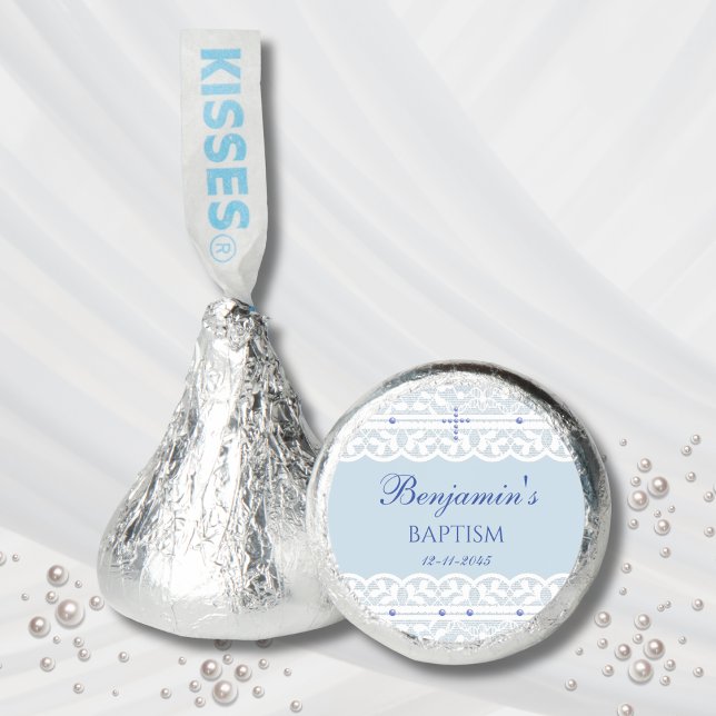 Dusty Blue Cross Christian Baptism Favor (Creator Uploaded)