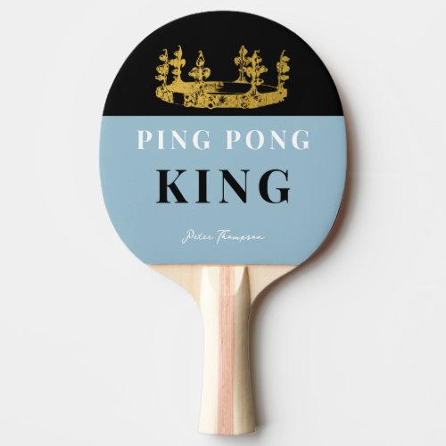 Dusty Blue Crown Table Tennis King Modern Custom Ping Pong Paddle