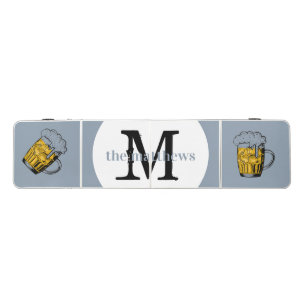 Dusty Blue Custom Beer Create Your Own Monogrammed Pong Table
