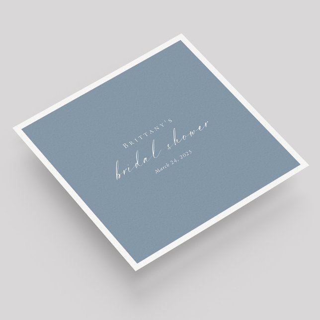 Dusty Blue Custom Bridal Shower Napkins (Dusty Blue Elegance: Custom Bridal Shower Napkins)