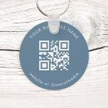 Dusty Blue Custom Business Qr Code Scan Keychain<br><div class="desc">Promote your business with this simple keychain,  featuring custom QR code & text. Easily add your QR Code and other details by clicking on the "personalize" option.</div>