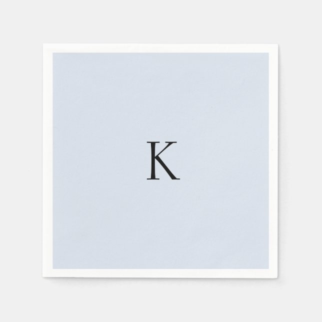 Dusty Blue Custom Initial Napkins (Front)
