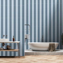 Dusty Blue & Dark Dusty Gray Wide 4 Inch Stripe