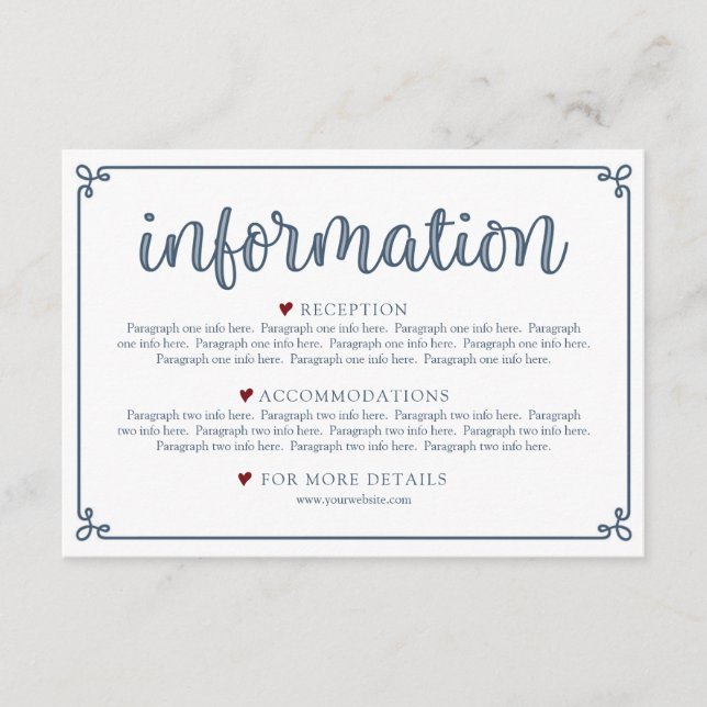 Dusty Blue & Dark Red Information Enclosure (Front)