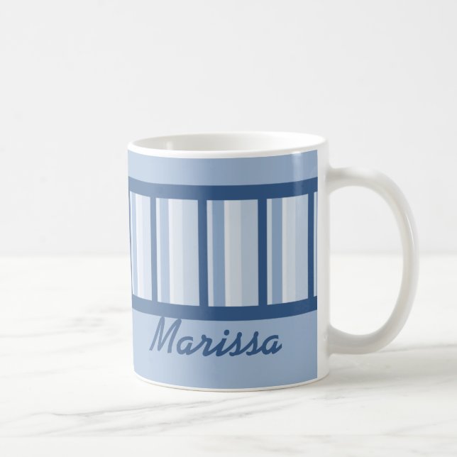 Dusty Blue Deco Personalized Mug (Right)