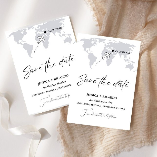 Dusty Blue Destination Wedding Save the date (Creator Uploaded)