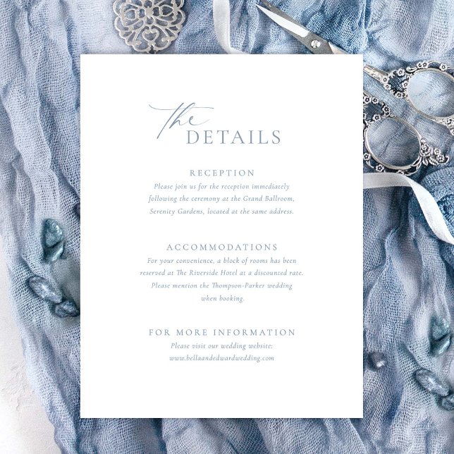 Dusty Blue Details Wedding Card (Creator Uploaded)