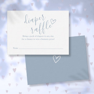 Dusty Blue Diaper Raffle Baby Shower Enclosure Card