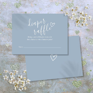 Dusty Blue Diaper Raffle Baby Shower Enclosure Card