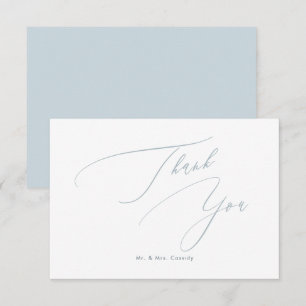 Dusty Blue DIY colors Luxe Script Thank You Card