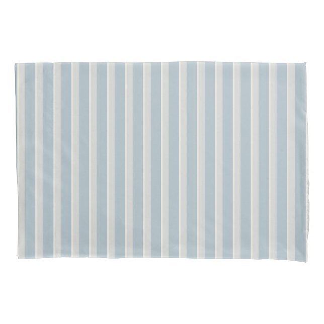 Dusty Blue Dove Gray Stripe Pillow Case (Front)