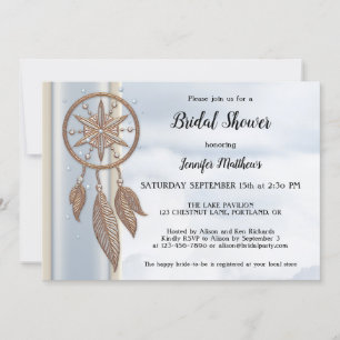Dusty Blue Dreamcatcher Bridal Shower Invitation