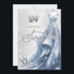 Dusty Blue Dress Snowflakes Winter Sweet 16 Invitation<br><div class="desc">Silver Dusty Blue Dress Snowflakes Winter Sweet 16 Invitation</div>