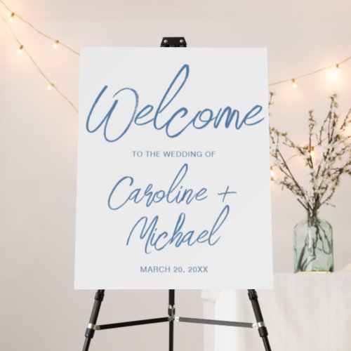 Dusty Blue Dusk Minimalist Welcome Foam Board