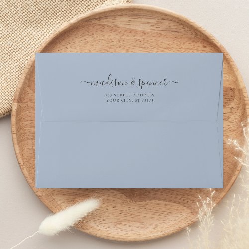 Dusty Blue elegant and modern wedding 5x7 Envelope