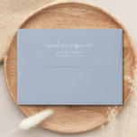 Dusty Blue elegant and modern wedding 5x7 Envelope<br><div class="desc">A customizable handwriting solid dusty Blue 5X7 envelope with a white lining inside. This personalized elegant solid blue envelope is a classy way to send invitations.</div>