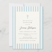 Dusty Blue Elegant Baptism Boy