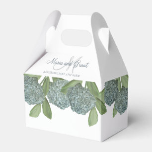 Dusty Blue Elegant Blue Floral Custom Wedding Favor Boxes