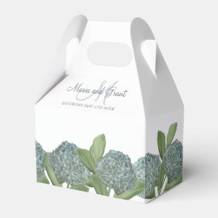 Dusty Blue Elegant Blue Floral Custom Wedding Favor Boxes