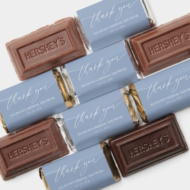Dusty Blue Elegant Bridal Shower Thank You  Hershey's Miniatures (Assorted)