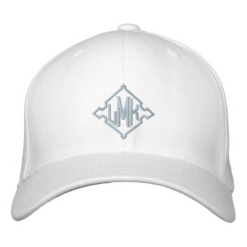 Dusty Blue Elegant Bridesmaid Monogram Initials Embroidered Baseball Cap