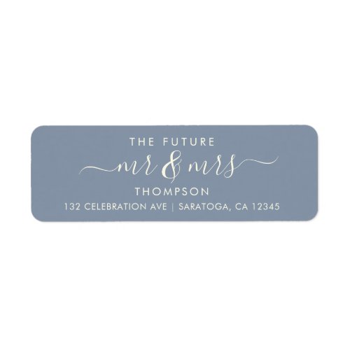 Dusty Blue Elegant Chic Future MR and MRS Address Label