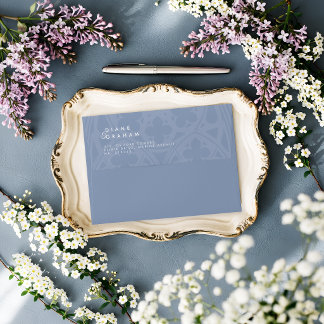 Dusty Blue Elegant Classic Gothic Minimal Wedding Envelope