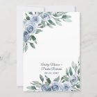 Dusty Blue Elegant Floral Boho Rose Rustic Wedding