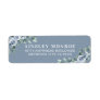 Dusty Blue Elegant Floral Boho Rose Rustic Wedding Label