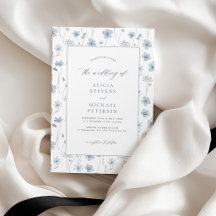 Dusty blue elegant floral garden wedding