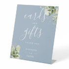 Dusty Blue Elegant Floral Greenery Cards And Gifts