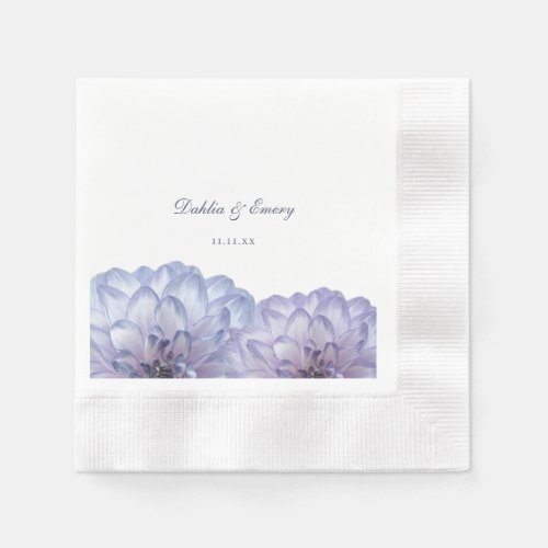 Dusty Blue Elegant Floral Wedding  Napkins