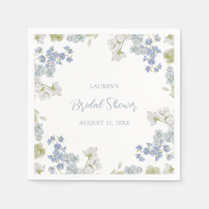 Dusty Blue Elegant Garden Vintage Bridal Shower Napkins