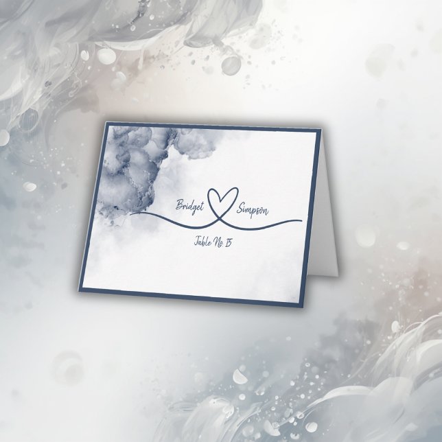 Dusty Blue elegant Marble guest Seating Cards (Creator Uploaded)