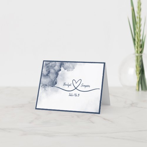 Dusty Blue elegant Marble guest Seating Cards