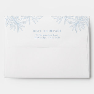 Dusty Blue Elegant Minimalist Botanical Envel Envelope
