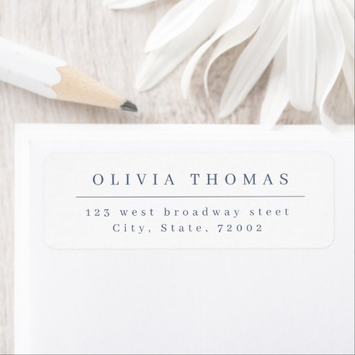 Dusty Blue Elegant minimalist return address Label
