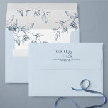Dusty Blue Elegant, Modern, Floral Wedding Envelop Envelope<br><div class="desc">Elegant dusty blue wedding envelope with design coordinating our "Modern Elegant Typography Blue Wedding" collection invites. Envelope with elegant modern couples names with an ampersand on the back top flap. Delight your guest as they open the envelope to find exquisite fine hand-drawn floral designs inside in blue hues. Design with...</div>