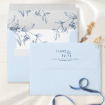 Dusty Blue Elegant, Modern, Floral Wedding Envelop Envelope<br><div class="desc">Elegant dusty blue wedding envelope with design coordinating our "Modern Elegant Typography Blue Wedding" collection invites. Envelope with elegant modern couples names with an ampersand on the back top flap. Delight your guest as they open the envelope to find exquisite fine hand-drawn floral designs inside in blue hues. Design with...</div>