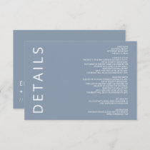 Dusty Blue Elegant Modern Minimalist Wedding Enclosure Card