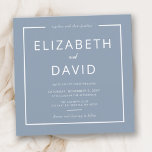 Dusty Blue Elegant Modern Minimalist Wedding Invitation at Zazzle