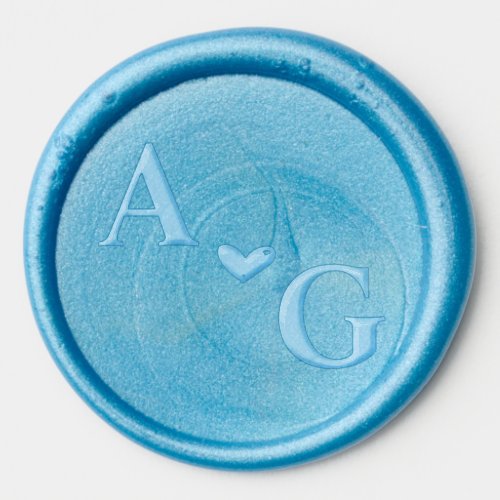 Dusty blue Elegant monogram wedding  Wax Seal Sticker
