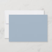 Dusty Blue Elegant Script Heart Simple RSVP Card (Back)