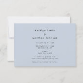 Dusty Blue Elegant Script Modern Photo Wedding Save The Date (Back)