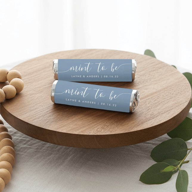 Dusty Blue | Elegant Script Personalized Wedding Breath Savers® Mints (Creator Uploaded)