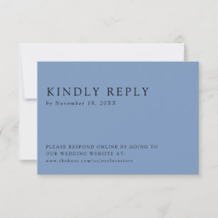 Dusty Blue Elegant Simple & Clean Online RSVP Card