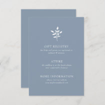 Dusty Blue Elegant Simple Modern Botanical Wedding Enclosure Card