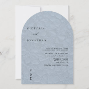 Dusty Blue Elegant Simple Wedding Invitation