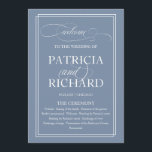 Dusty Blue Elegant Wedding Ceremony Program<br><div class="desc">Dusty Blue Elegant Wedding Ceremony Program cards. Add your own background color.</div>