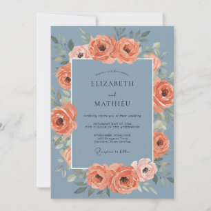 Dusty Blue Enchanting Spring Wedding Invitation